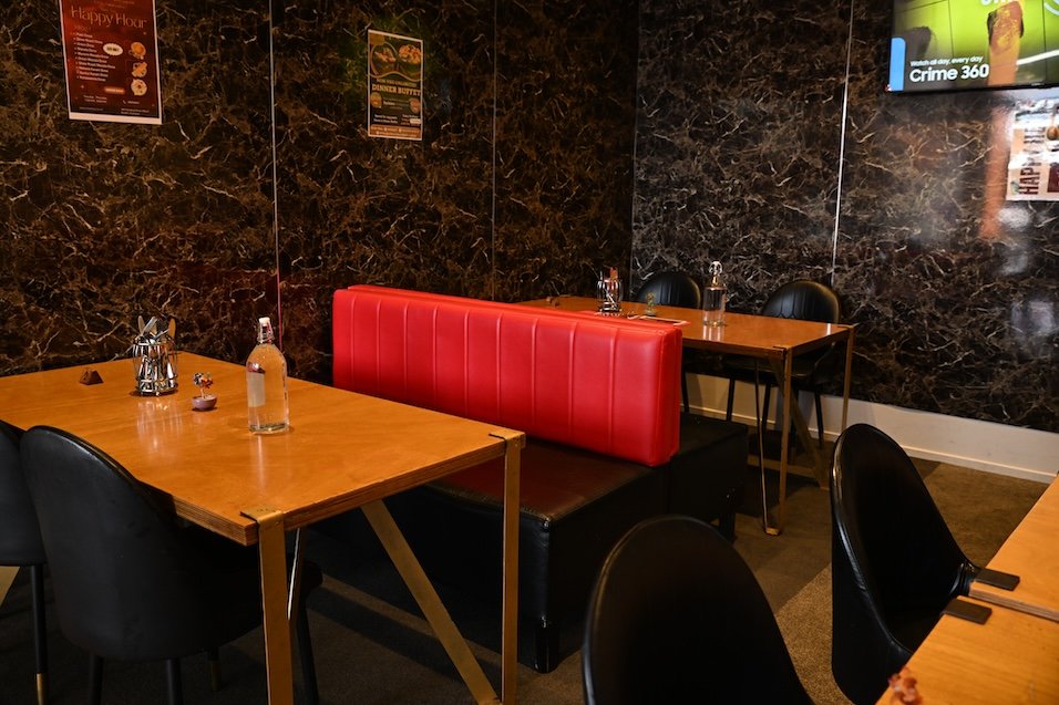 Wide view of dining area